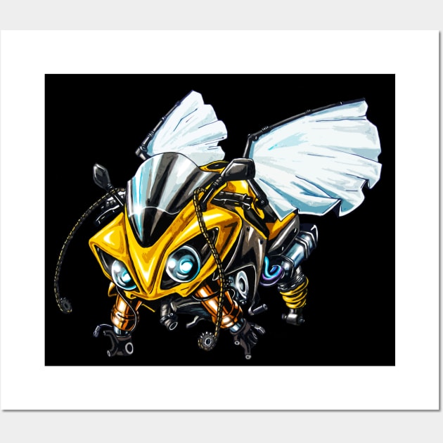 Yamaha R1 Bee Yellow Wall Art by MOTORIND